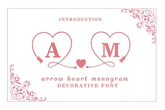 Arrow Heart Monogram: A Charming Decorative Font for Makers