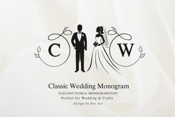 Classic Wedding Monogram: A Timeless Font for Elegant Designs