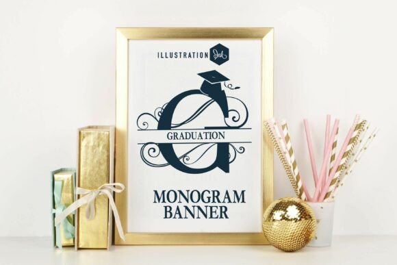 Elegant Graduation Monogram Banner Family Font