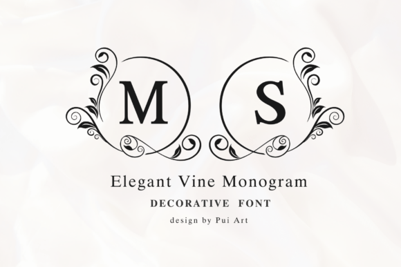 Elegant Vine Monogram: A Stylish Decorative Font for Crafters