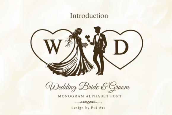 Elegant Wedding Bride Groom Monogram for Designers