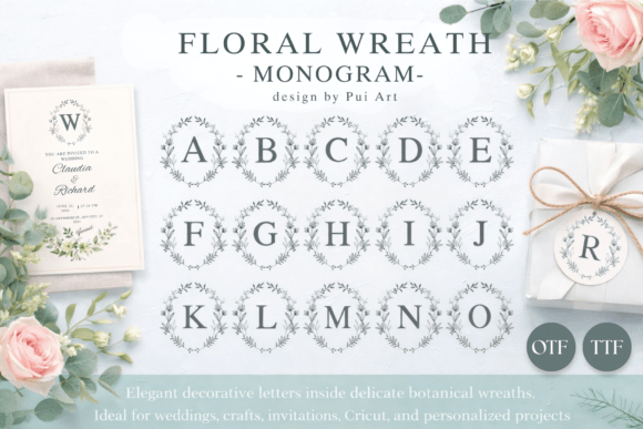 Elevate Your Brand with Floral Wreath Monogram Font