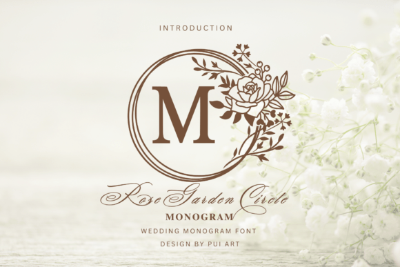 Elevate Your Editorial Design with Rose Garden Circle Monogram