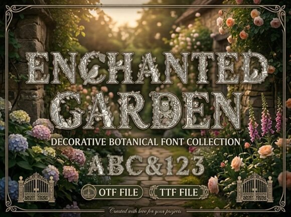 Enchanted Garden Monogram: A Decorative Font for Elegant Campaigns