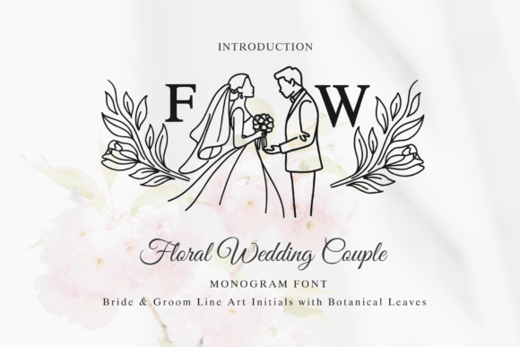 Floral Wedding Couple: A Romantic Font for Makers