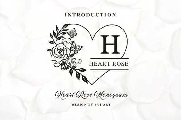 Heart Rose Monogram: A Delicate Floral Font