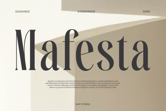 Mafesta Font Review: Elegant Condensed Serif for Branding