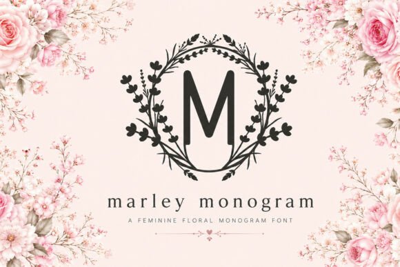 Marley Monogram: A Luxurious Floral Typeface for Elegant Branding