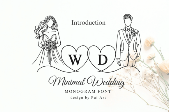 Minimal Wedding Monogram: A Modern Font for Elegant Branding