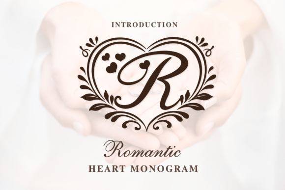 Romantic Heart Monogram: A Decorative Font for Elegant Designs