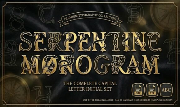 Serpentine Monogram: A Darkly Elegant Font for Branding
