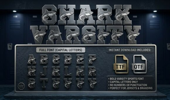 Transform Your Brand with Shark Varsity Font