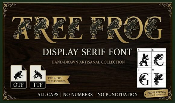 Tree Frog Monogram: A Unique Font for Creative Branding