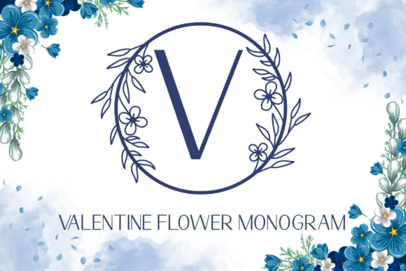 Valentine Flower Monogram: A Romantic Font for Elegant Web Design