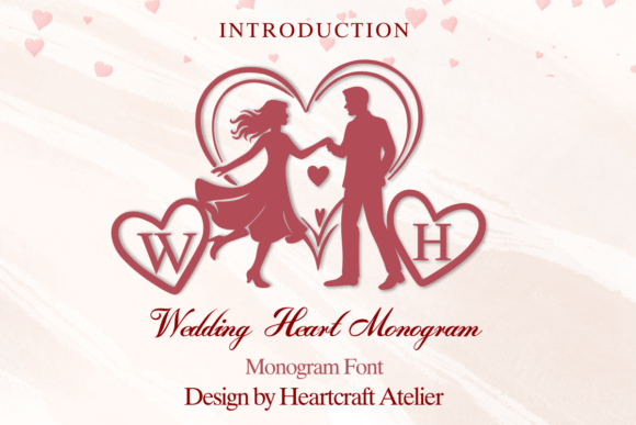Wedding Heart Monogram: A Decorative Font for Elegant Branding